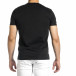 Мъжка черна тениска с гумиран принт tr150521-4 4