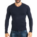 Мъжки син пуловер изчистен модел it301017-60 2