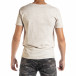 Мъжка тениска от памук и лен в бежово it010720-28 3