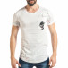 Мъжка бяла тениска с релефен череп на джоба tsf020218-4 2