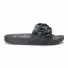 Дамски черни чехли с релефни цветя it230418-21 2