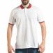 Мъжка бяла тениска с двуцветна яка  tsf020218-61 2