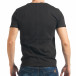 Мъжка черна тениска с релефен надпис tsf020218-8 3