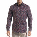 Slim fit мъжка риза десен в бордо tr110320-100 2
