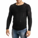 Мъжки черен пуловер структурирана плетка it301020-25 2