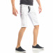 Бели мъжки къси дънки с черен цип и пръски it040518-80 4