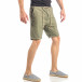 Мъжки зелени къси панталони от лен it040518-60 4
