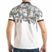 Мъжка бяла тениска с флорален принт на раменете tsf020218-53 3