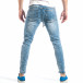 Рокерски сини мъжки дънки с ластик it040518-5 3