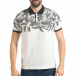 Мъжка бяла тениска с флорален принт на раменете tsf020218-53 2