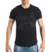 Мъжка черна тениска с голям подпис tsf290318-34 2