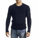 Тъмносин пуловер с реглан ръкав на ромбове it261120-1 3