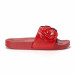 Дамски червени чехли с релефни цветя it230418-20 2
