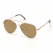Пилотски кафяви слънчеви очила със златиста рамка it250418-10 2