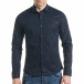 Мъжка черна риза с двуцветен принт tsf070217-2 2