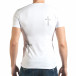 Бяла мъжка тениска с череп от сребристи и черни камъни il140416-10 3