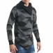 Мъжки сиво-черен пуловер с голяма яка и ципове 021216-1 4