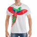 Бяла мъжка тениска с релефен папагал tsf250518-6 2