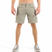 Мъжки къси карго панталони в цвят каки с дребен принт it260318-132 2
