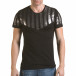 Мъжка черна тениска със сребрист принт il170216-51 2