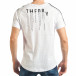 Мъжка бяла тениска Slim fit с декоративни ципове tsf020218-41 3