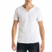 Мъжка тениска от памук и лен в бяло it010720-30 2