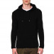 Мъжки черен пуловер с качулка tr240921-8 2