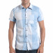 Мъжка риза с къс ръкав светло синьо каре lp280817-2 2