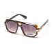 Кафяви слънчеви очила ретро с опушени стъкла it250418-32 2