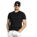 Мъжка черна тениска с гумиран принт tr150521-4 2