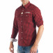 Мъжка карирана риза в червено с тик-так копчета it050618-5 3