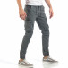 Мъжки сиви карго панталони с ластични маншети it260318-102 2
