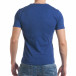 Мъжка синя тениска с обло деколте it030217-9 3