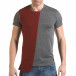 Мъжка сива тениска с червена плетена част il170216-62 2