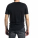 Мъжка черна тениска Slim fit с флок печат tr270221-48 3