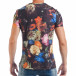 Мъжка черна тениска с пъстри цветя tsf250518-51 4
