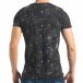 Мъжка черна тениска с пръски боя и емблема tsf020218-66 3