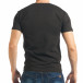 Мъжка черна тениска с апликирани надписи tsf020218-13 3
