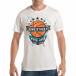 Мъжка бяла тениска CROPP с баскетболен принт lp180717-220 2