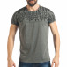 Мъжка сива тениска с пришити връзки tsf020218-65 2