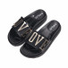 Дамски черни чехли с метални букви it010618-23 3