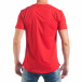 Мъжка червена тениска с ефектни ленти с надписи tsf250518-29 3
