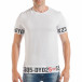 Мъжка бяла Slim fit тениска с цифри tsf250518-66 2