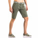 Мъжки зелен къс панталон с текстилен колан ca050416-64 4