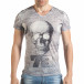Мъжка сиво-бяла тениска с черепи и номер 78 il140416-65 2