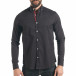 Мъжка черна Slim fit риза с карирано бие tsf220218-7 2