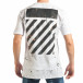 Мъжка бяла дълга тениска с голям принт на гърба tsf020218-27 3