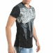Мъжка черна тениска с як принт и странични ципове tsf140416-5 4