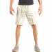 Мъжки бежови къси панталони от лен it040518-61 2
