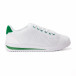 Леки мъжки маратонки от бял текстил със зелени акценти it020618-12 2